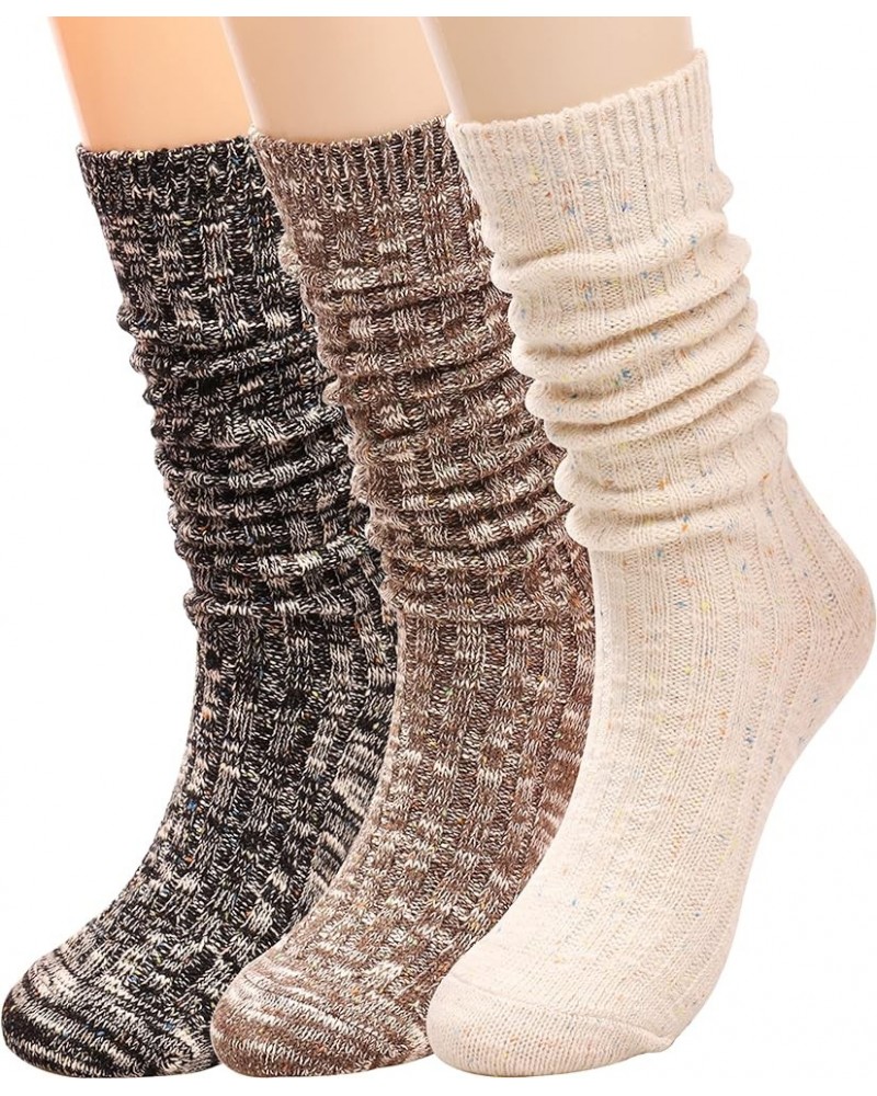 Women's Socks Cotton Knit Casual Crew Socks Thick Knit Warm Wool Slouch Socks Gift Socks for Women,Size 5-10W502 Multi-015 $1...