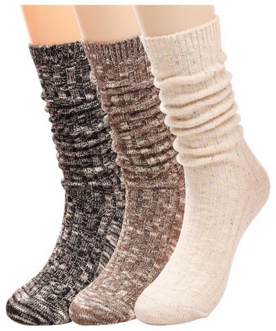 Women's Socks Cotton Knit Casual Crew Socks Thick Knit Warm Wool Slouch Socks Gift Socks for Women,Size 5-10W502 Multi-015 $1...