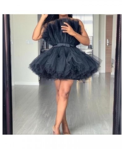 Women's Strapless Mini Tulle Prom Dress Tutu Short Homecoming Cocktail Party Dresses Champagne $33.75 Dresses