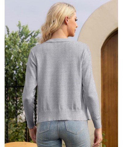 Women's 3/4 Sleeve Cropped Cardigan Sweaters Open Front Bolero Short Shrugs S-XL Light Gray-long $12.71 Sweaters