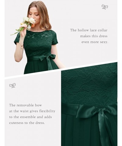 Women's Bridesmaid Dress, Hi-Lo Swing Formal Dress Short Sleeve Wedding Guest Dress 2023 Prom Dress for Homecoming Darkgreen ...