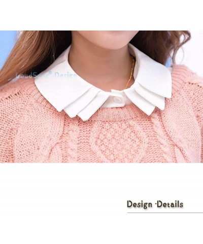 Fake Collar Detachable Half Shirt Blouse False Collar Multi Layer Pleated Collar Top Elegant for Women Girls White&black $9.0...