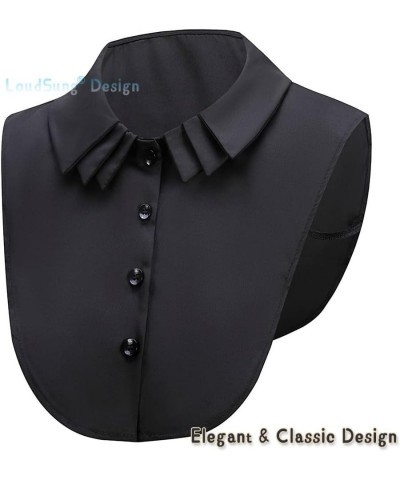 Fake Collar Detachable Half Shirt Blouse False Collar Multi Layer Pleated Collar Top Elegant for Women Girls White&black $9.0...