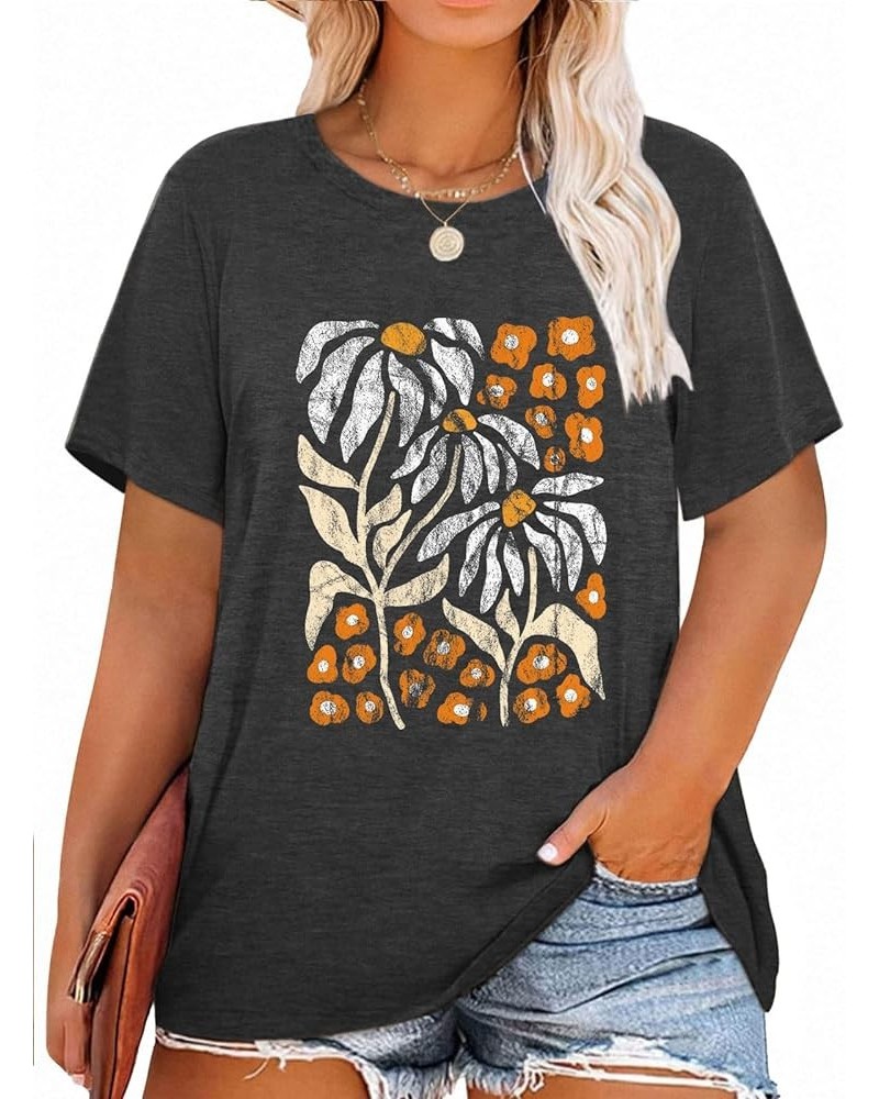 Plus Size Women Be Kind Shirts Cute Kindness Heart Blessed Graphic Tees Inspirational Teacher Tops Grey2 $16.23 T-Shirts