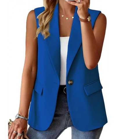 Sleeveless Blazer Jackets for Women 2024 Spring Summer Lightweight Casual Solid Open Front Work Office Vest 1-navy Blue $24.0...