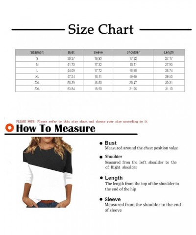 Womens Tops 3/4 Sleeve Summer Tops for Women 2023 Crewneck Slim Fit Half Sleeve Tshirts Spring Blouse Ad-white $8.99 T-Shirts