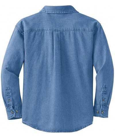 Ladies Long Sleeve Value Denim Shirts in Sizes XS-4XL Faded Blue $19.60 Blouses