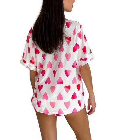 Cute Women's Pajama Sets, Floral Heart Rabbit Pajamas Short Pj Set Loose Loungewear Sleepwear Two Piece Outfit Pink Heart B $...