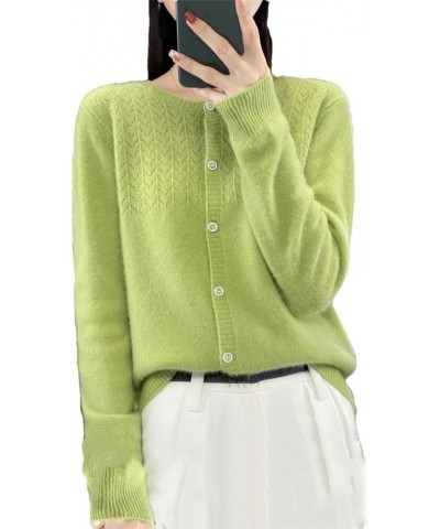 Spring Female O-Neck Hollow Out Wool Sweater Women Knitted Cardigan Knitwear Loose Tops As Show2 $22.13 Sweaters