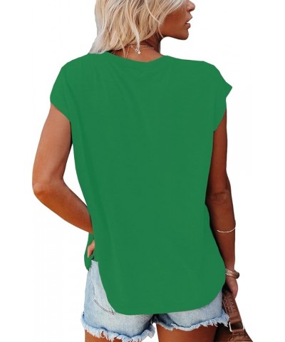 Women St. Patrick's Day Shirt Short Sleeve Tie-Dye Lucky Clover Tops Clover Green $8.82 T-Shirts