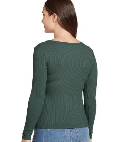 Women's Activewear Rib Knit Long Sleeve Tee Aged Spruce $9.87 T-Shirts