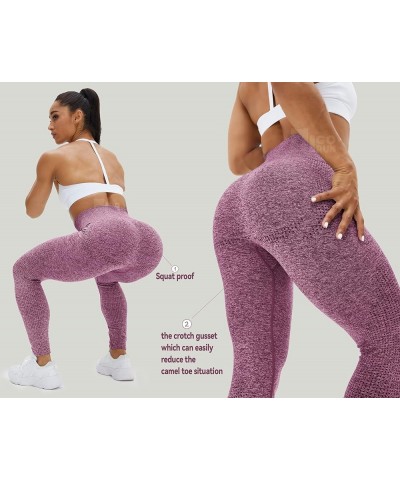 Women Seamless Leggings Smile Contour High Waist Workout Gym Yoga Pants 4 Wine Red $18.26 Leggings