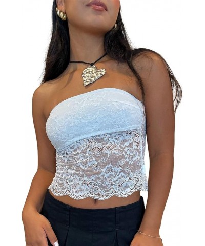 Women Fashion Tube Tops Solid Color Strapless Cross Wrap Chest Tank Tops Slim Fit Backless Crop Tops Streetwear Zg-white $6.0...