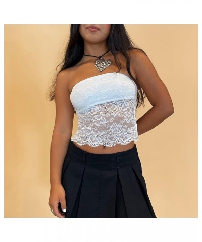 Women Fashion Tube Tops Solid Color Strapless Cross Wrap Chest Tank Tops Slim Fit Backless Crop Tops Streetwear Zg-white $6.0...