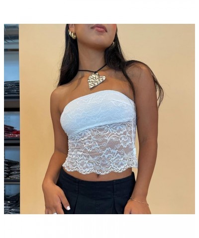 Women Fashion Tube Tops Solid Color Strapless Cross Wrap Chest Tank Tops Slim Fit Backless Crop Tops Streetwear Zg-white $6.0...