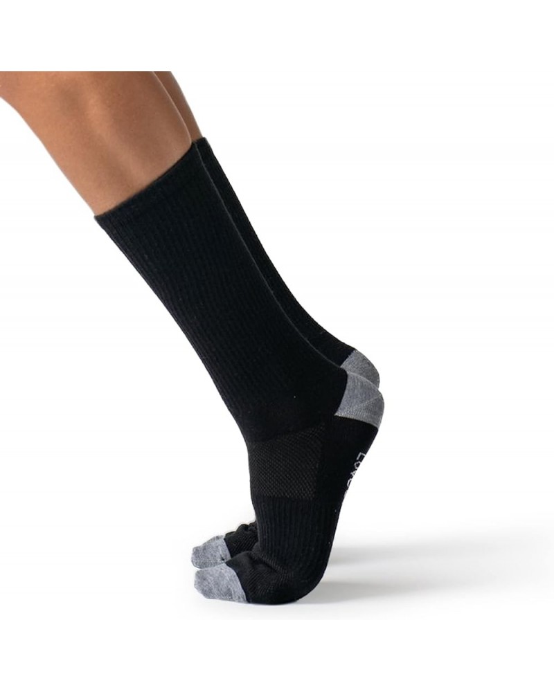 Light Weight Compression Athletic Crew Socks for Women Solid Black $18.23 Activewear