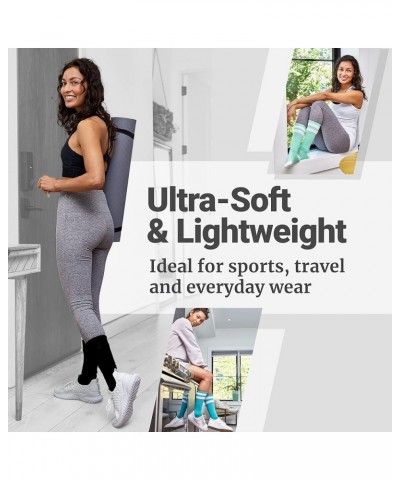 Light Weight Compression Athletic Crew Socks for Women Solid Black $18.23 Activewear