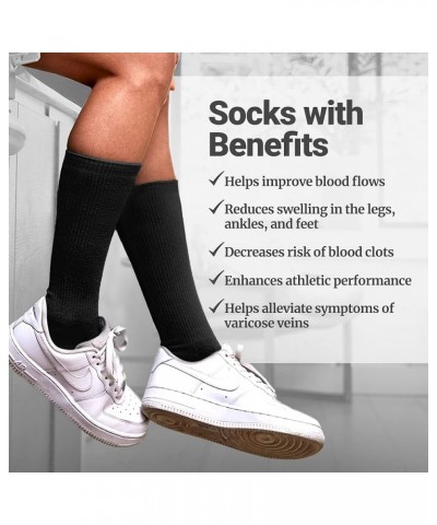 Light Weight Compression Athletic Crew Socks for Women Solid Black $18.23 Activewear