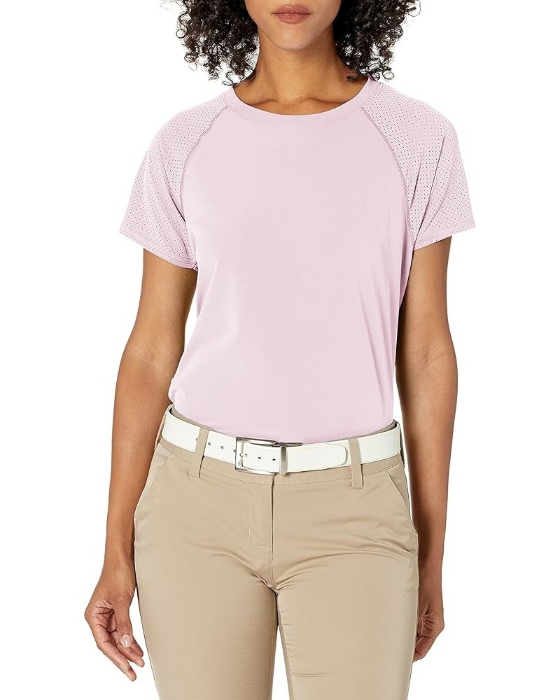 Women's Short Sleeve Response Active Perforated Crew Neck Tee Iced Orchid $18.36 Activewear