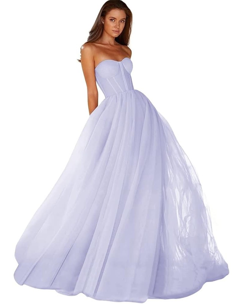 Sweetheart Ball Gown Prom Dress 2023 Tulle Long Women Formal Evening Gowns Lavender $34.85 Dresses