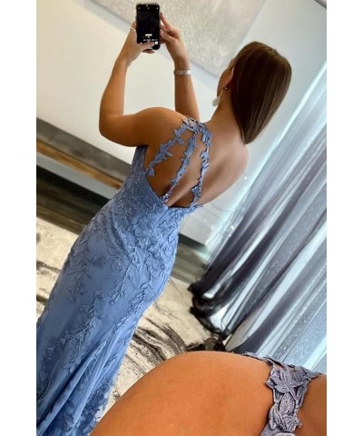 One Shoulder Mermaid Lace Prom Dresses for Women 2024 Formal Evening Party Dress with Slit Royal Blue $46.56 Dresses