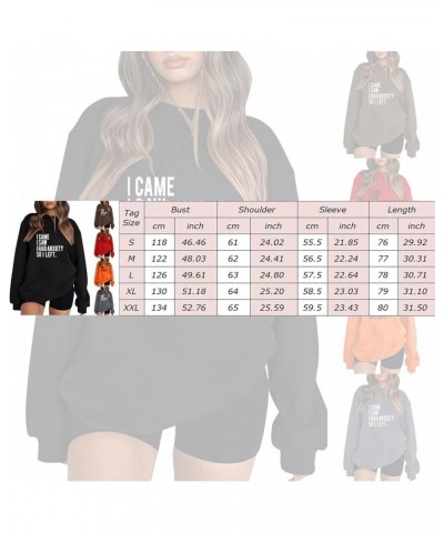 I Came I Saw I Had Anxiety So I Left Sweatshirt for Women Funny Casual Graphic Tee Shirts Top Brown $13.74 Activewear