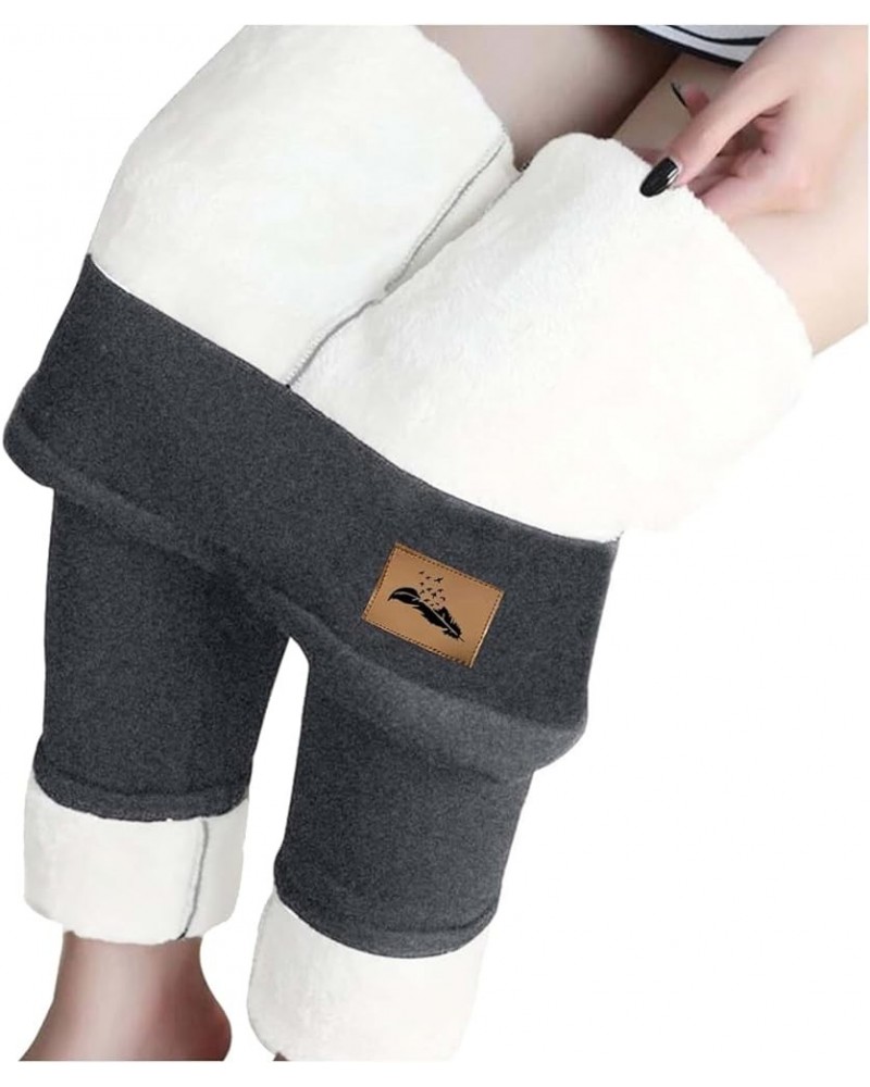 Winter Warm Leggings for Women High Waisted Sherpa Fleece Lined Legging Soft Thermal Velvet Thick Tights Pants 07 Gray $8.44 ...