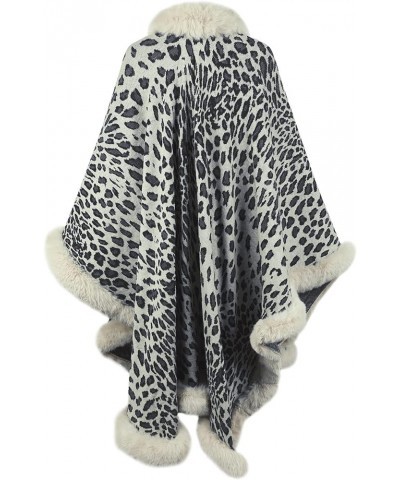 Faux Fur Shawl Wraps For Women Leopard Print Open Front Cardigan Sweaters Fall Winter Dressy Warm Cape Poncho Shawl Beige $25...