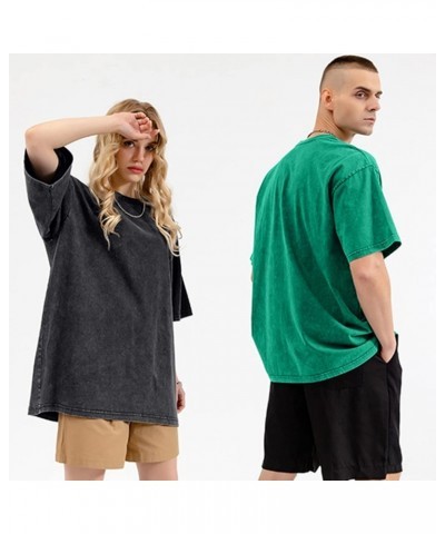 Men's Cotton T-Shirts Oversized Unisex Short Sleeves Casual Loose Wash Solid Basic Tee Tops Black+black+black $23.52 T-Shirts