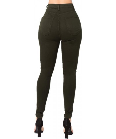 Women's High Waist Super Stretch Premium Fabric Basic Skinny Jeans Olive Ah1005 $16.23 Jeans