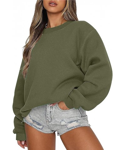 Oversized Crewneck Sweatshirt Women Fall Fashion 2023 Long Sleeve Drop Shoulder Hoodie Sweatshirts Casual Pullover Tops G010-...