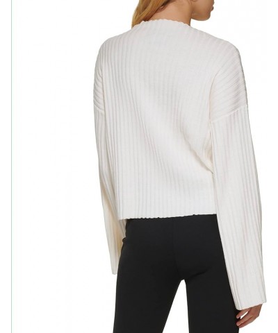 Women's Ribbed Bell Studded Sweater Ivory/Silver $15.50 Sweaters