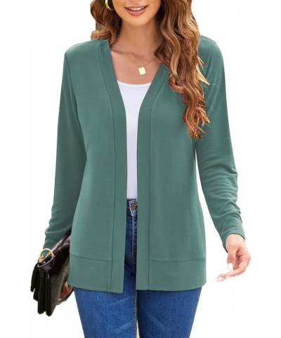 Womens Casual Lightweight Long Sleeve Cardigan Flowy Soft Open Front Knit Cardigan Sweaters Sage $16.10 Sweaters