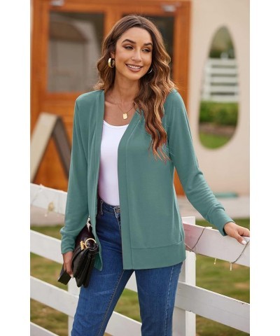 Womens Casual Lightweight Long Sleeve Cardigan Flowy Soft Open Front Knit Cardigan Sweaters Sage $16.10 Sweaters