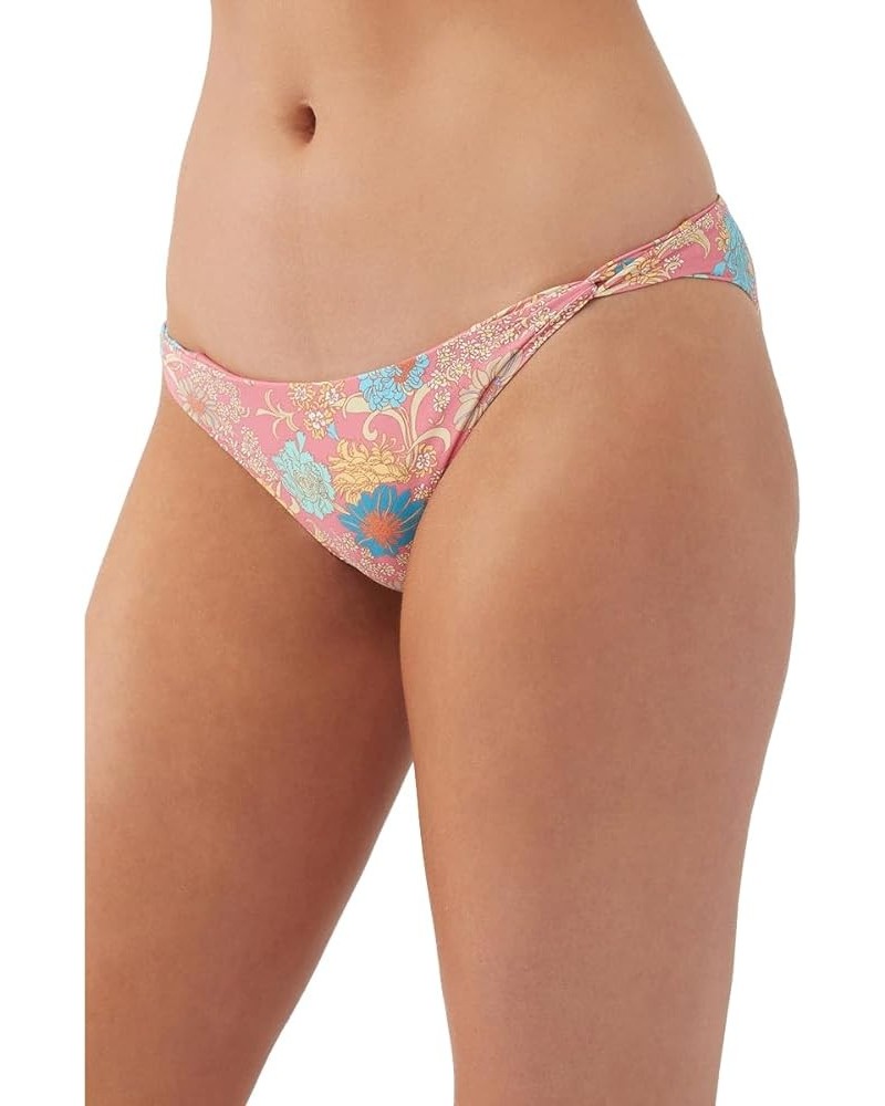 Women's Sunrise Bikini Bottoms - Full Coverage Women's Bathing Suit Bottom with Twist Tie Side Strap Coral | Belize Floral Su...