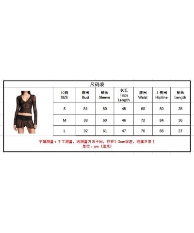 Women Two Piece Outfits Y2K Sexy Skirt Sets Lace Floral Top Shirts Pleated Skirts Party Clubwear Fairy Set Pleated Black $10....