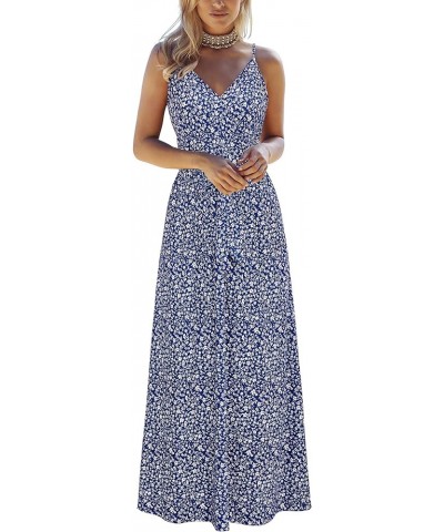 Womens Summer Maxi Dress V Neck Floral Adjustable Spaghetti Strap Beach Dresses with Pockets Floral38 $23.75 Dresses