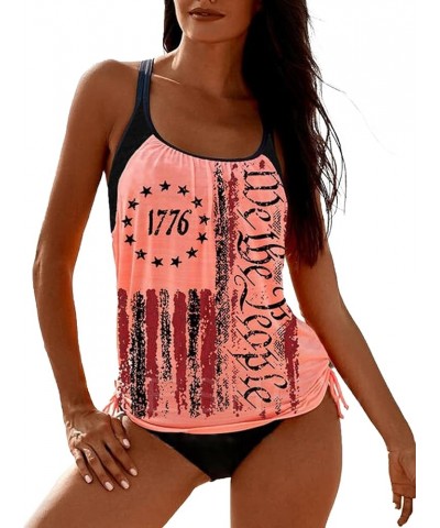 American Flag Tankini Swimsuits for Women's Two Piece We The People Women 4th of July Bathing Suits P2 $16.23 Swimsuits