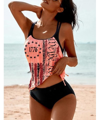 American Flag Tankini Swimsuits for Women's Two Piece We The People Women 4th of July Bathing Suits P2 $16.23 Swimsuits