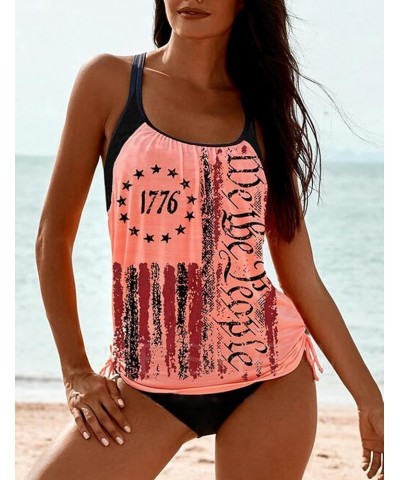 American Flag Tankini Swimsuits for Women's Two Piece We The People Women 4th of July Bathing Suits P2 $16.23 Swimsuits