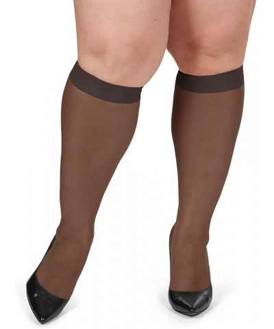 Energizing Plus Size Knee High Stockings 2-Pack Off Black $7.51 Socks