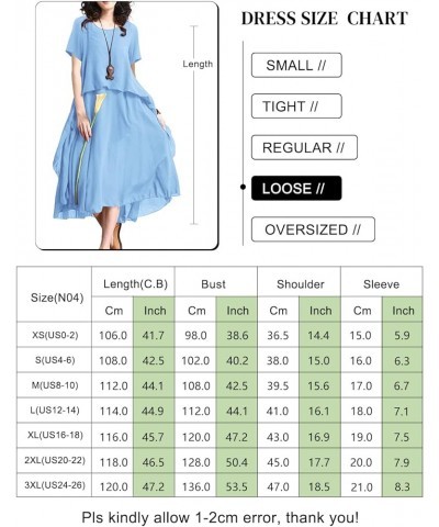 Dresses for Women 2023 Casual Summer Short Sleeve Midi Dress with Side Ruffled Hem N04 White $25.91 Dresses