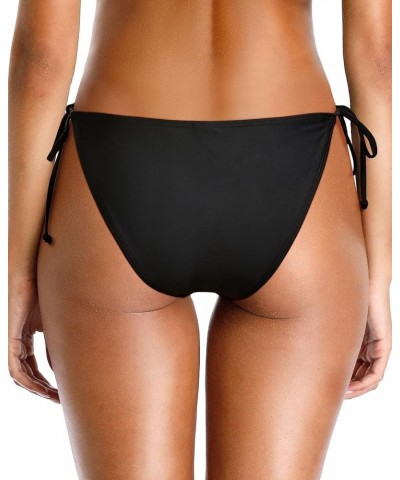 Bikini Bottoms for Women String Bathing Suit Bottom with Moderate Coverage Low Waist Swim Bottom Black $10.06 Swimsuits