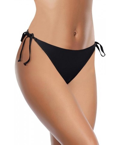 Bikini Bottoms for Women String Bathing Suit Bottom with Moderate Coverage Low Waist Swim Bottom Black $10.06 Swimsuits