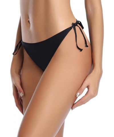 Bikini Bottoms for Women String Bathing Suit Bottom with Moderate Coverage Low Waist Swim Bottom Black $10.06 Swimsuits