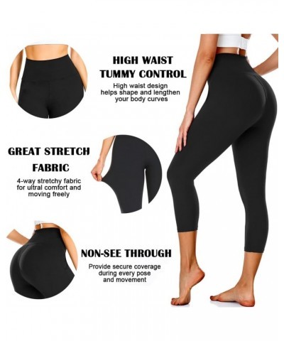 Soft Leggings for Women - High Waisted Tummy Control No See Through Workout Yoga Pants Z-black,grey(2 Pack Capri) $10.38 Pants