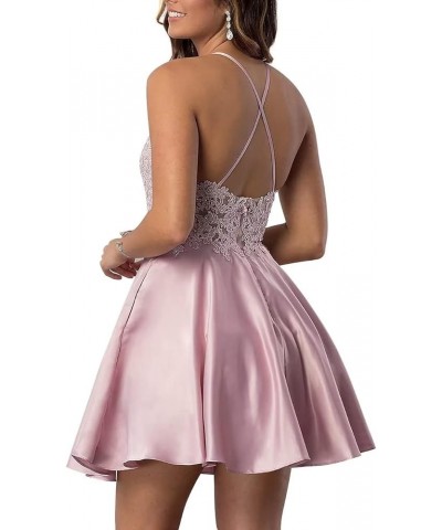 Lace-Applique Short Homecoming Dresses for Women with Pockets Satin Beaded Prom Cocktail Dress for Teens Rose Gold $30.23 Dre...