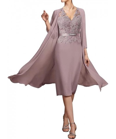 Mother of The Bride Dresses 2 Pieces Lace - Wedding Guest Dress with Jacket Sky Blue $37.92 Dresses