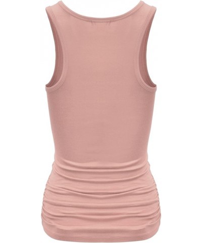 Women's Workout Tank Top Shirt - Racerback Casual Slim Fit Shirring Tops for Gym, Exercise, Yoga, Hiking Dusty Rose $12.67 Ac...