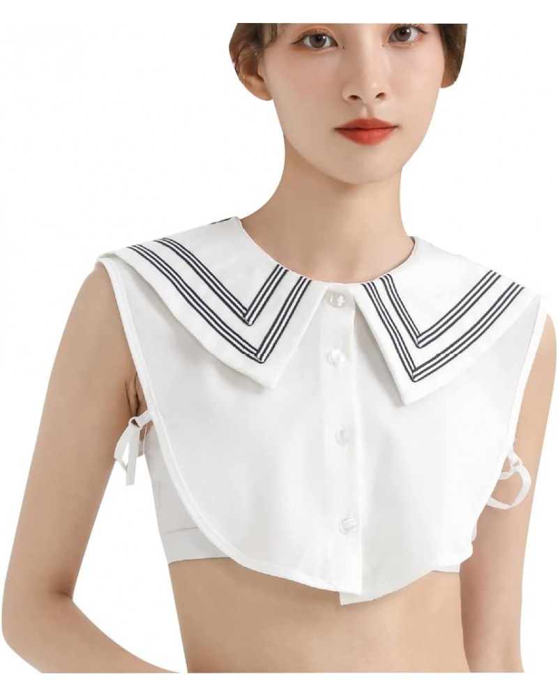 Fake Collar Detachable Half Shirt Blouse False Doll Collar Elegant Design for Women Girls Lapel-pointed $12.97 Blouses